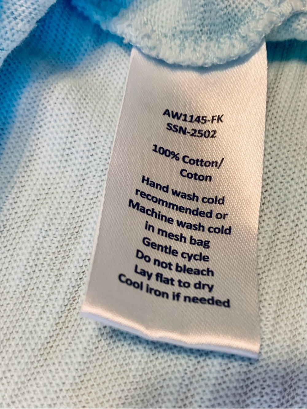 ATM Women’s Ocean Blue Slub Jersey Schoolboy Crew Neck Tee. L - Picture 7 of 10